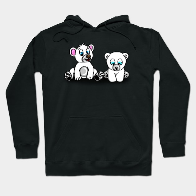 Two Cute little Baby Ice Bears with big eyes Hoodie by emyzingdesignz